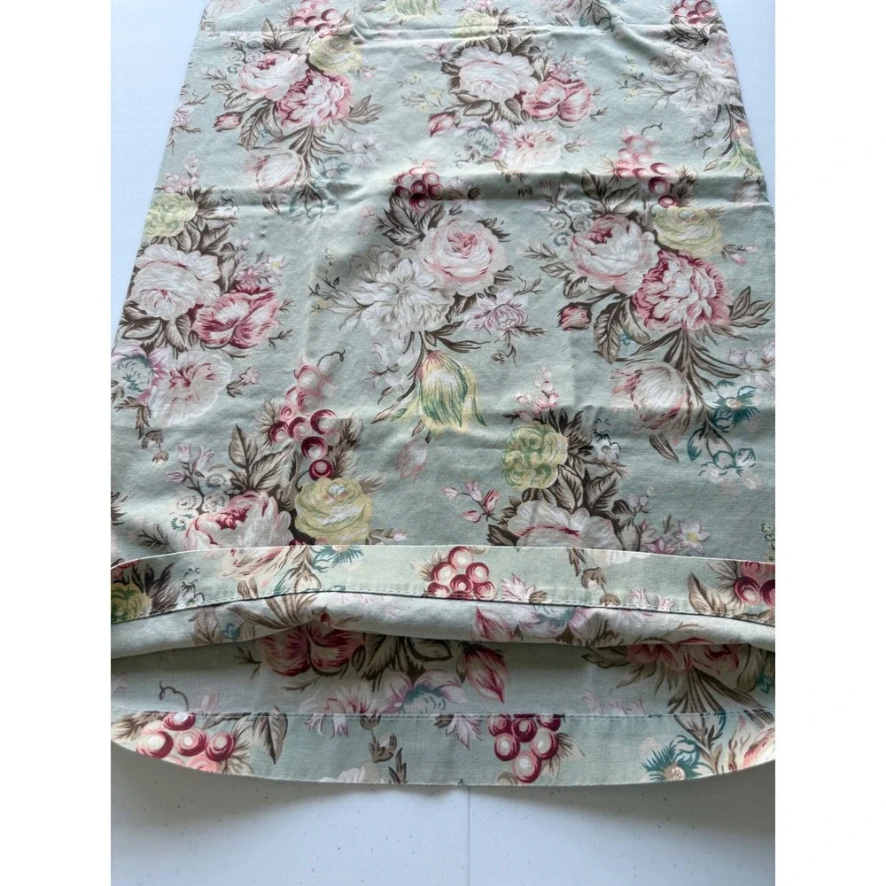 Vtg Ralph Lauren Single Pillow Case Floral Charlotte Green No Tag Cottagecore